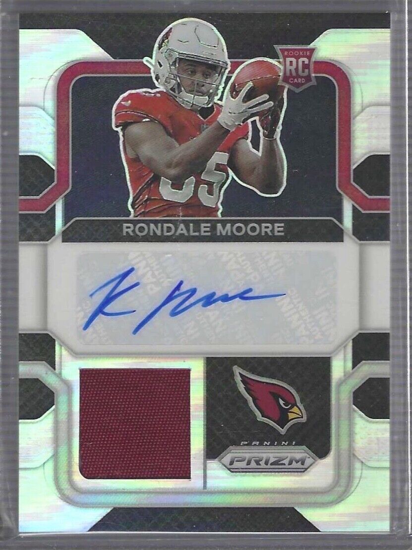 RONDALE MOORE 2021 PANINI PRIZM RPA SILVER PRIZM ROOKIE PATCH AUTO RC #D 55/99