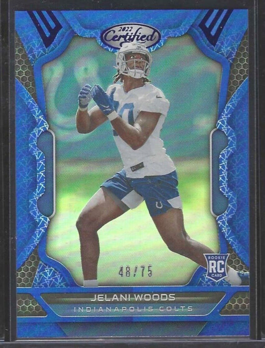 JELANI WOODS 2022 PANINI CERTIFIED BLUE FOIL ROOKIE RC #D 48/75