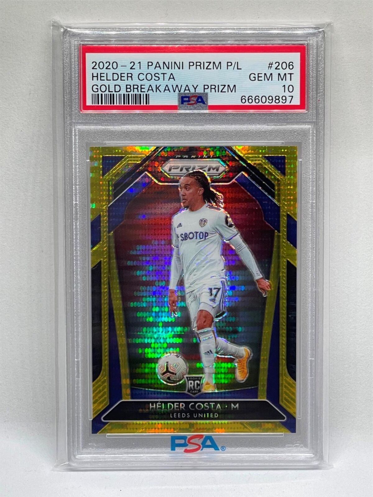 HELDER COSTA 2020-21 PANINI PRIZM EPL GOLD BREAKAWAY PRIZM RC /10 PSA 10 POP 1/1