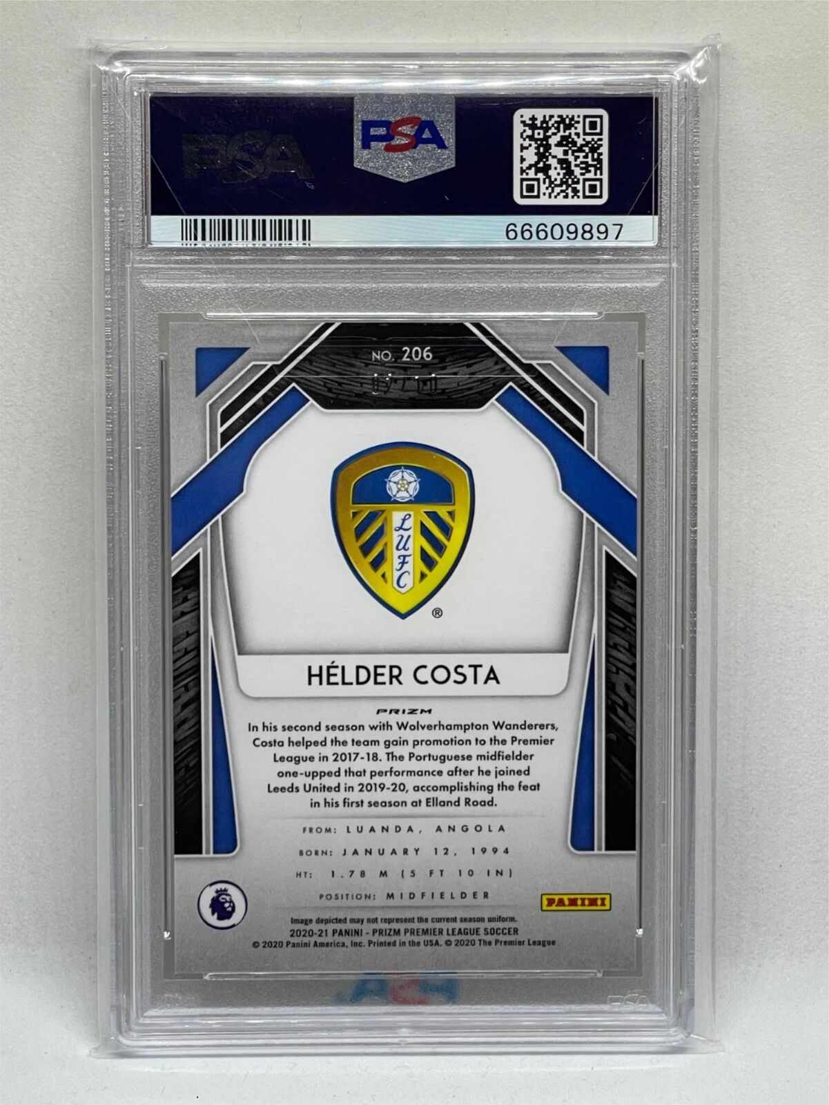HELDER COSTA 2020-21 PANINI PRIZM EPL GOLD BREAKAWAY PRIZM RC /10 PSA 10 POP 1/1