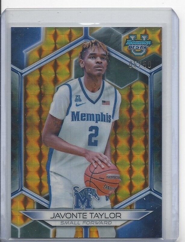 JAVONTE TAYLOR 2023 BOWMANS BEST GOLD GEOMETRIC MEMPHIS REFRACTOR #D 5/50