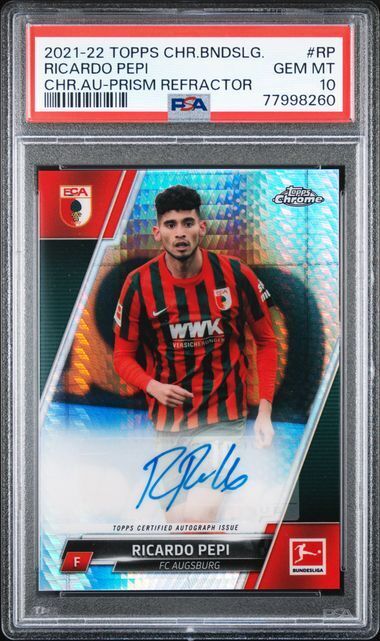 RICARDO PEPI 2021 TOPPS CHROME BUNDESLIGA PRISM REFRACTOR AUTO /175 PSA 10 POP 2