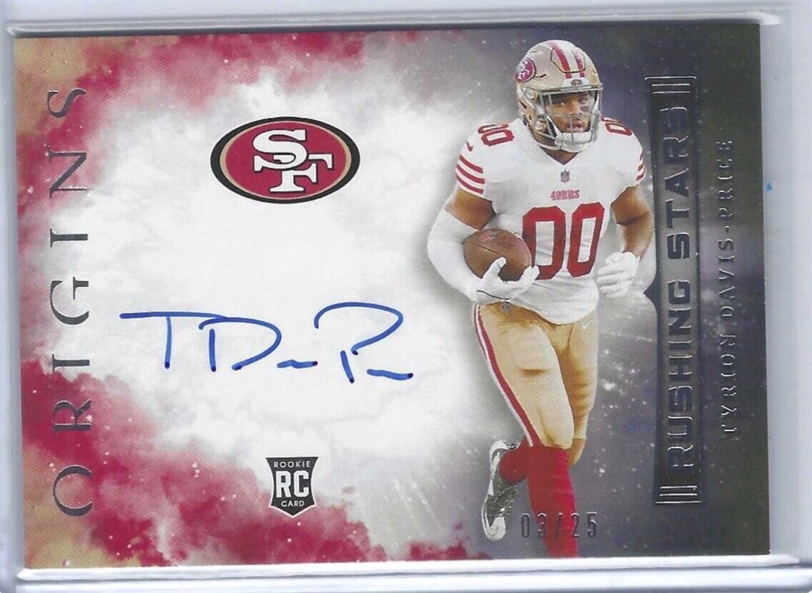 TYRION DAVIS-PRICE 2022 PANINI ORIGINS RUSHING STARS ROOKIE AUTO RC #D 03/25