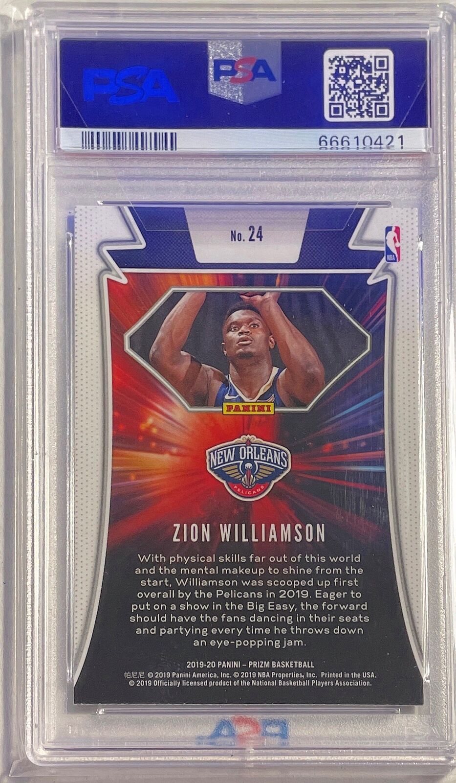 ZION WILLIAMSON 2019-20 PANINI PRIZM FAR OUT! ROOKIE RC #24 PSA 10 GEM MINT