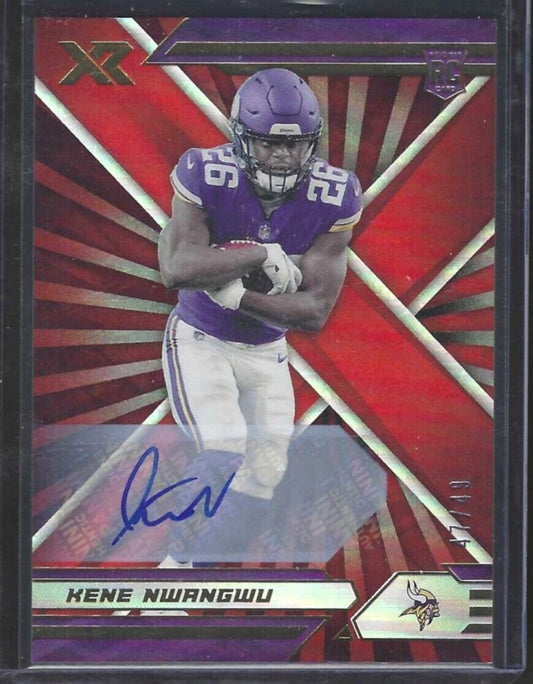 KENE NWANGWU 2021 PANINI XR ORANGE FOIL ROOKIE AUTO RC #D 47/49