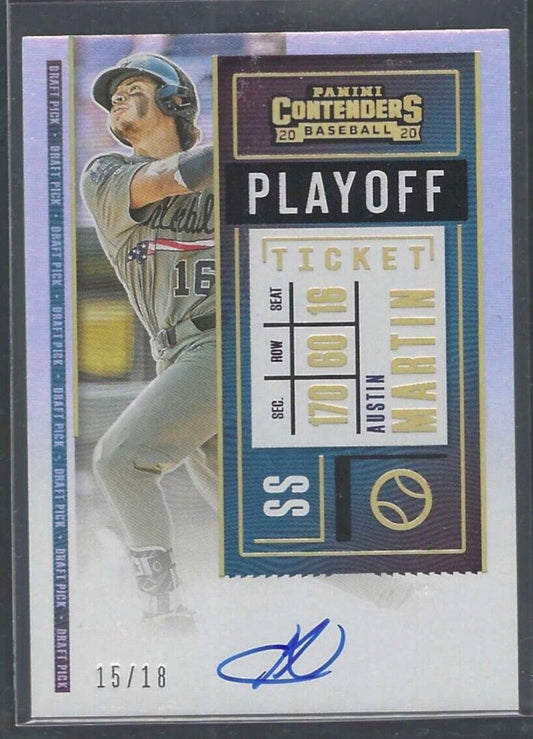 AUSTIN MARTIN 2020 PANINI CONTENDERS PLAYOFF TICKET PROSPECT AUTO #D 15/18