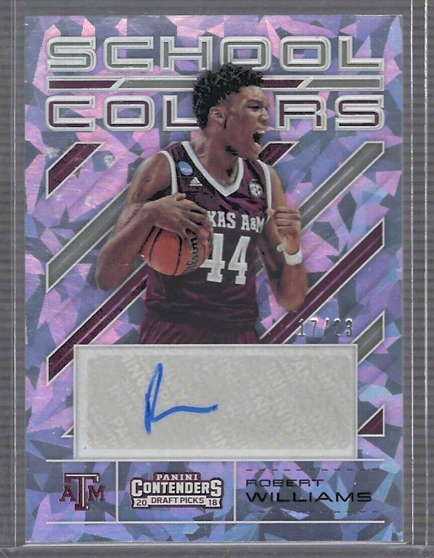 ROBERT WILLIAMS 2018-19 CONTENDERS SCHOOL COLORS CRACKED ICE AUTO RC #D 17/23