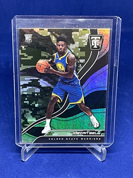 JORDAN BELL 2017-18 PANINI TOTALLY CERTIFIED CAMO ROOKIE RC #D 5/25