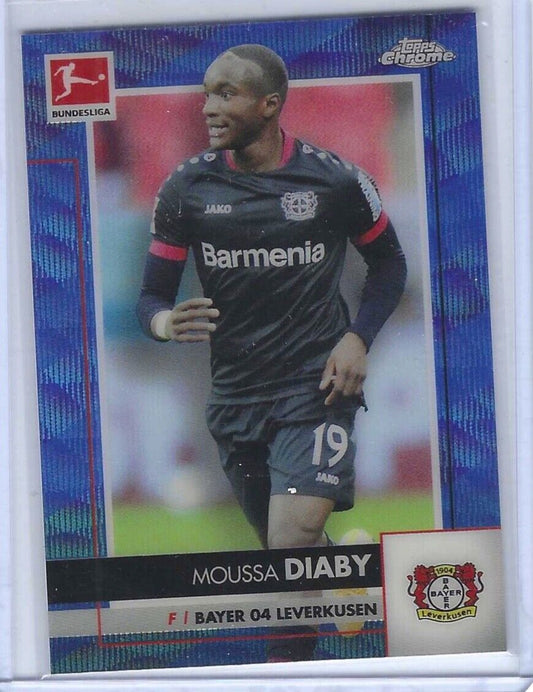 MOUSSA DIABY 2020-21 TOPPS CHROME BUNDESLIGA BLUE WAVE REFRACTOR RC #D 088/150