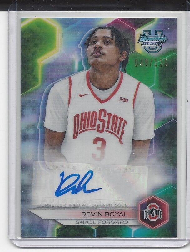 DEVIN ROYAL 2023 BOWMANS BEST UNIVERSITY REFRACTOR OHIO STATE AUTO #D 49/125