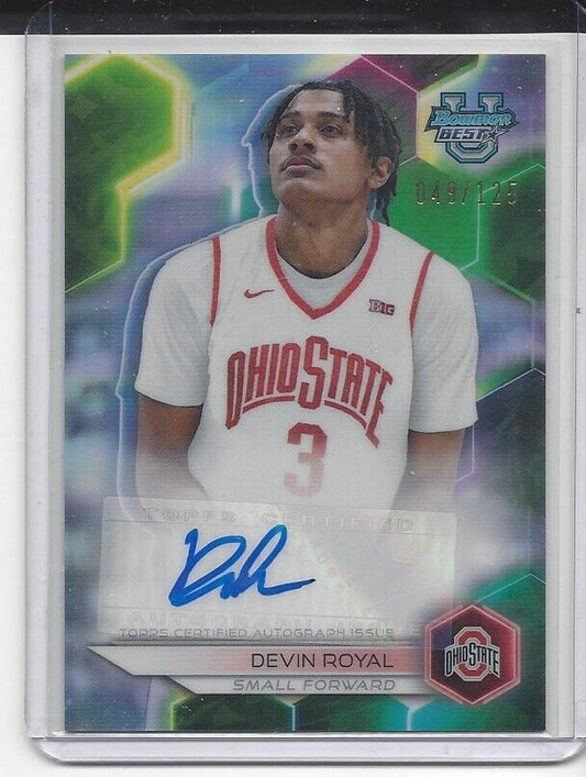 DEVIN ROYAL 2023 BOWMANS BEST UNIVERSITY REFRACTOR OHIO STATE AUTO #D 49/125