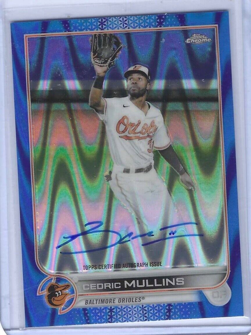 CEDRIC MULLINS 2022 TOPPS CHROME BLUE RAYWAVE REFRACTOR AUTO #D 063/150