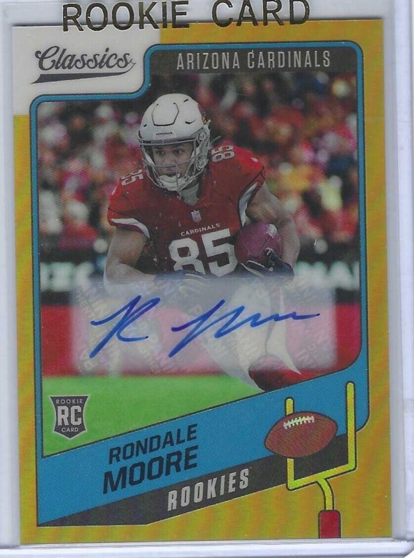 RONDALE MOORE 2021 PANINI CLASSICS GOLD PRIZM ROOKIE AUTO RC #D 22/50
