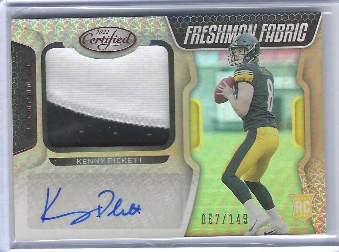 KENNY PICKETT 2022 CERTIFIED FRESHMAN FABRIC BRONZE ROOKIE PATCH AUTO RC #D /149