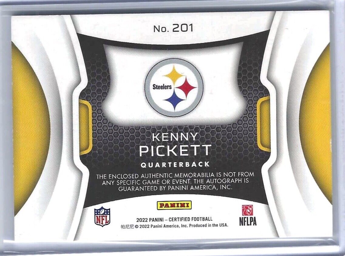 KENNY PICKETT 2022 CERTIFIED FRESHMAN FABRIC BRONZE ROOKIE PATCH AUTO RC #D /149