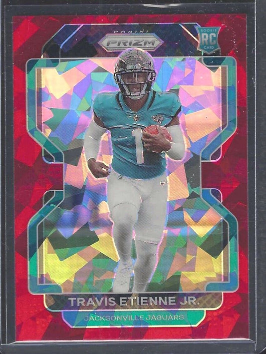 TRAVIS ETIENNE JR 2021 PANINI PRIZM RED CRACKED ICE PRIZM ROOKIE RC #344