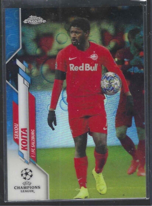 SEKOU KOITA 2019-20 TOPPS CHROME UEFA BLUE BUBBLES REFRACTOR RC SP #78