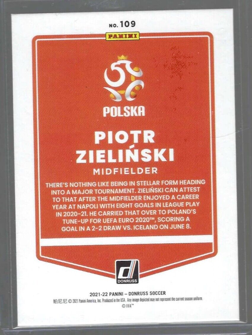 PIOTR ZIELINSKI 2021-22 PANINI DONRUSS ROAD TO QATAR GOLD LASER FOIL #D 05/10