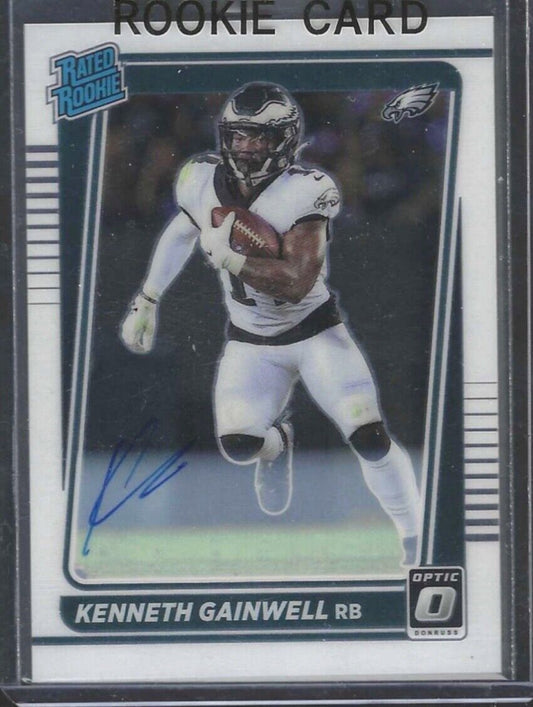 KENNETH GAINWELL 2021 PANINI DONRUSS OPTIC RATED ROOKIE AUTO RC #D 39/75