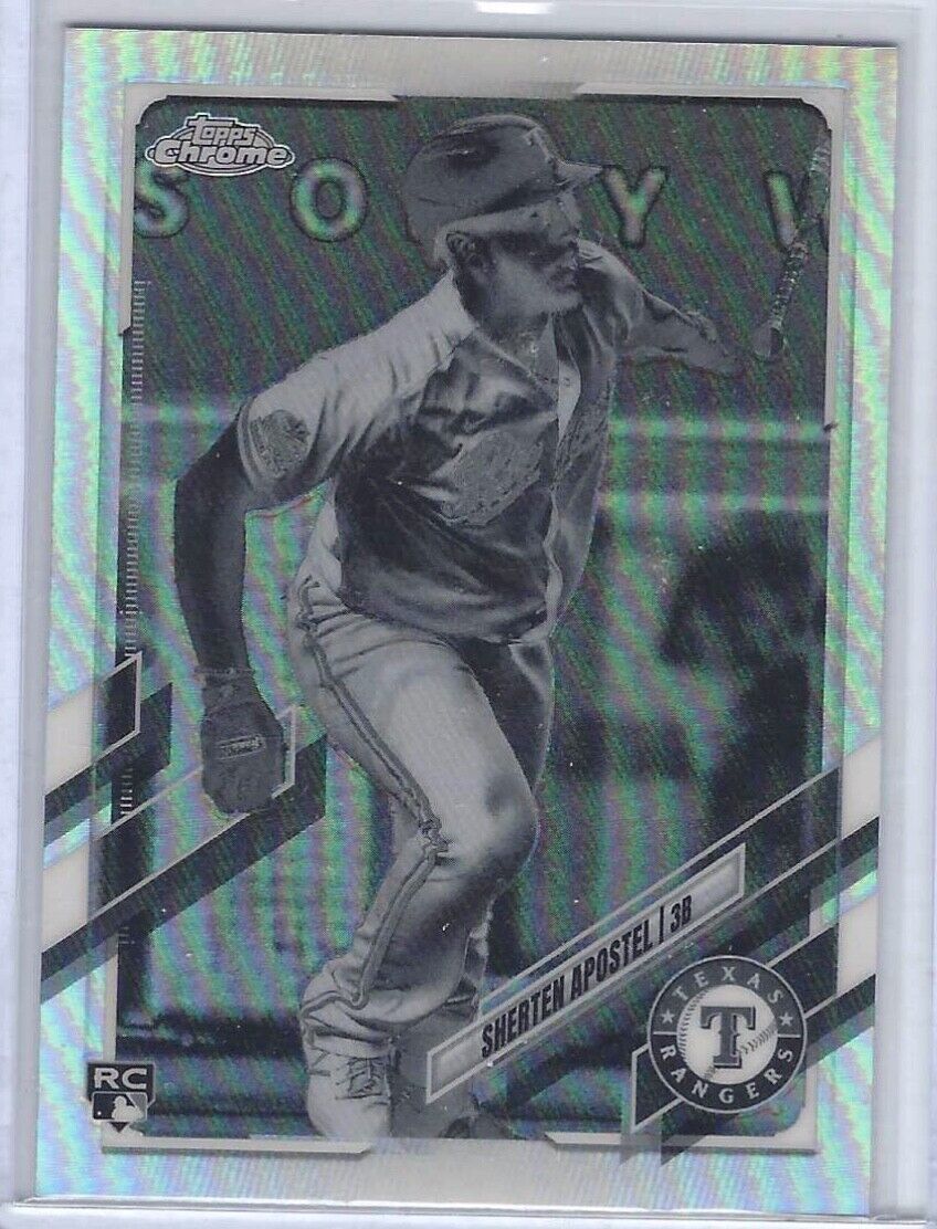 SHERTEN APOSTEL 2021 TOPPS CHROME BLACK & WHITE NEGATIVE REFRACTOR RC #126