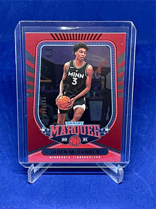 JADEN MCDANIELS 2020-21 PANINI CHRONICLES MARQUEE RED RC #D 109/149