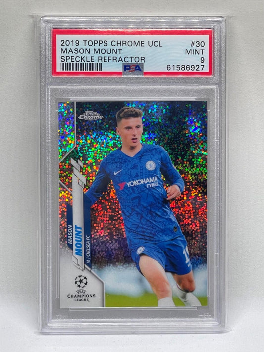 MASON MOUNT 2019-20 TOPPS CHROME UCL SPECKLE REFRACTOR REFRACTOR RC #30 PSA 9