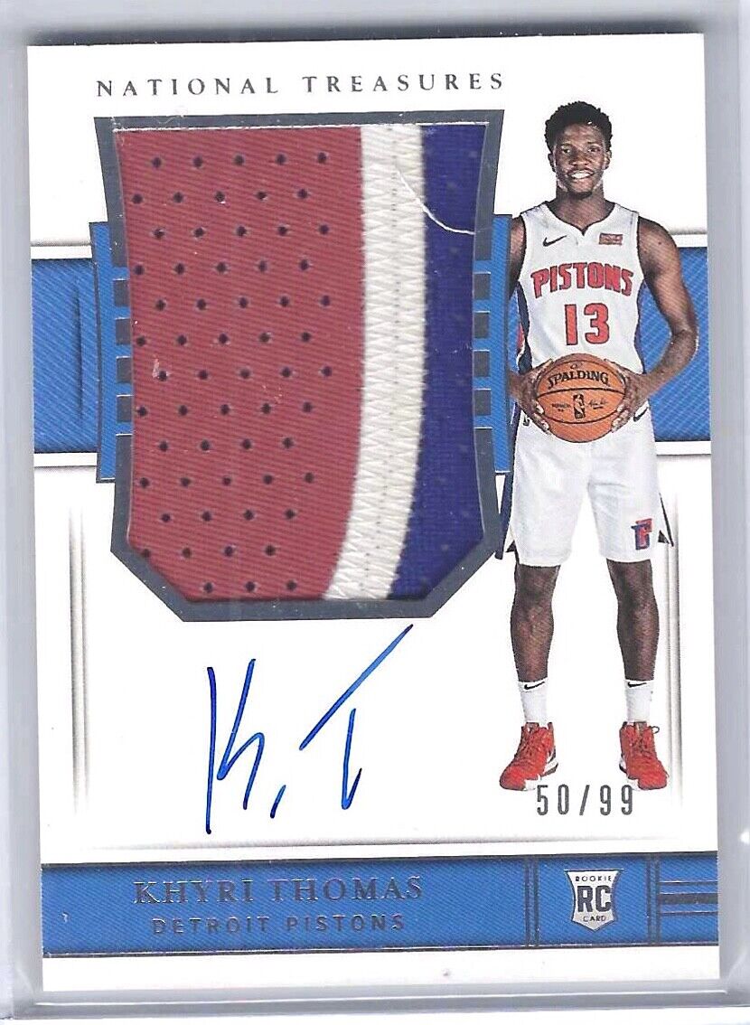 KHYRI THOMAS 2018-19 PANINI NATIONAL TREASURES RPA ROOKIE PATCH AUTO RC #D 50/99