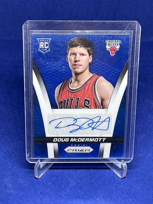 DOUG MCDERMOTT 2014-15 PANINI PRIZM BLUE PRIZM AUTO ROOKIE RC #D 120/449
