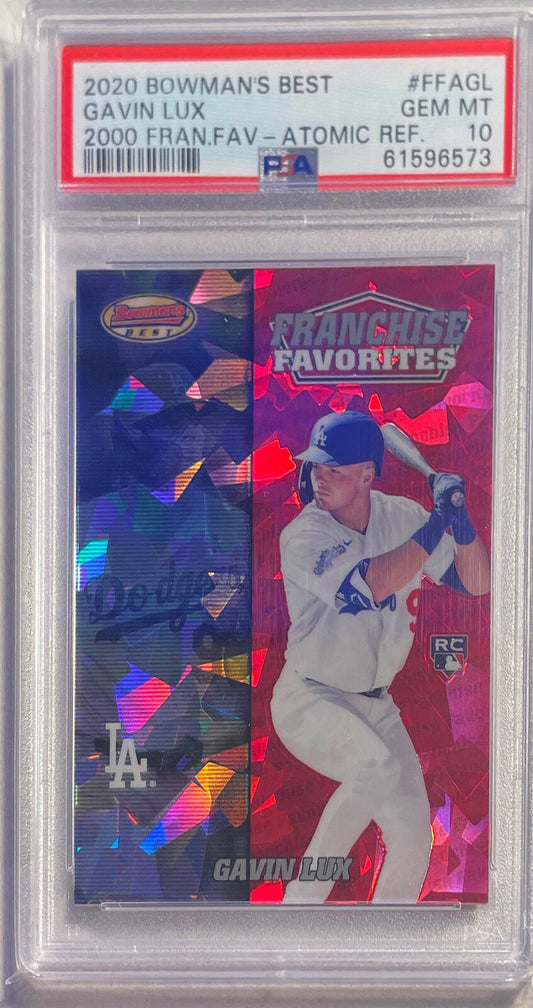 GAVIN LUX 2020 BOWMAN'S BEST 2000 FRANCHISE ATOMIC REFRACTOR RC PSA 10 GEM POP 4