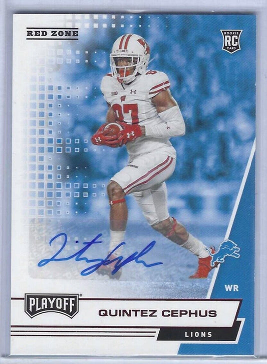 QUINTEZ CEPHUS 2020 PANINI PLAYOFF FOOTBALL RED ZONE AUTO RC #246