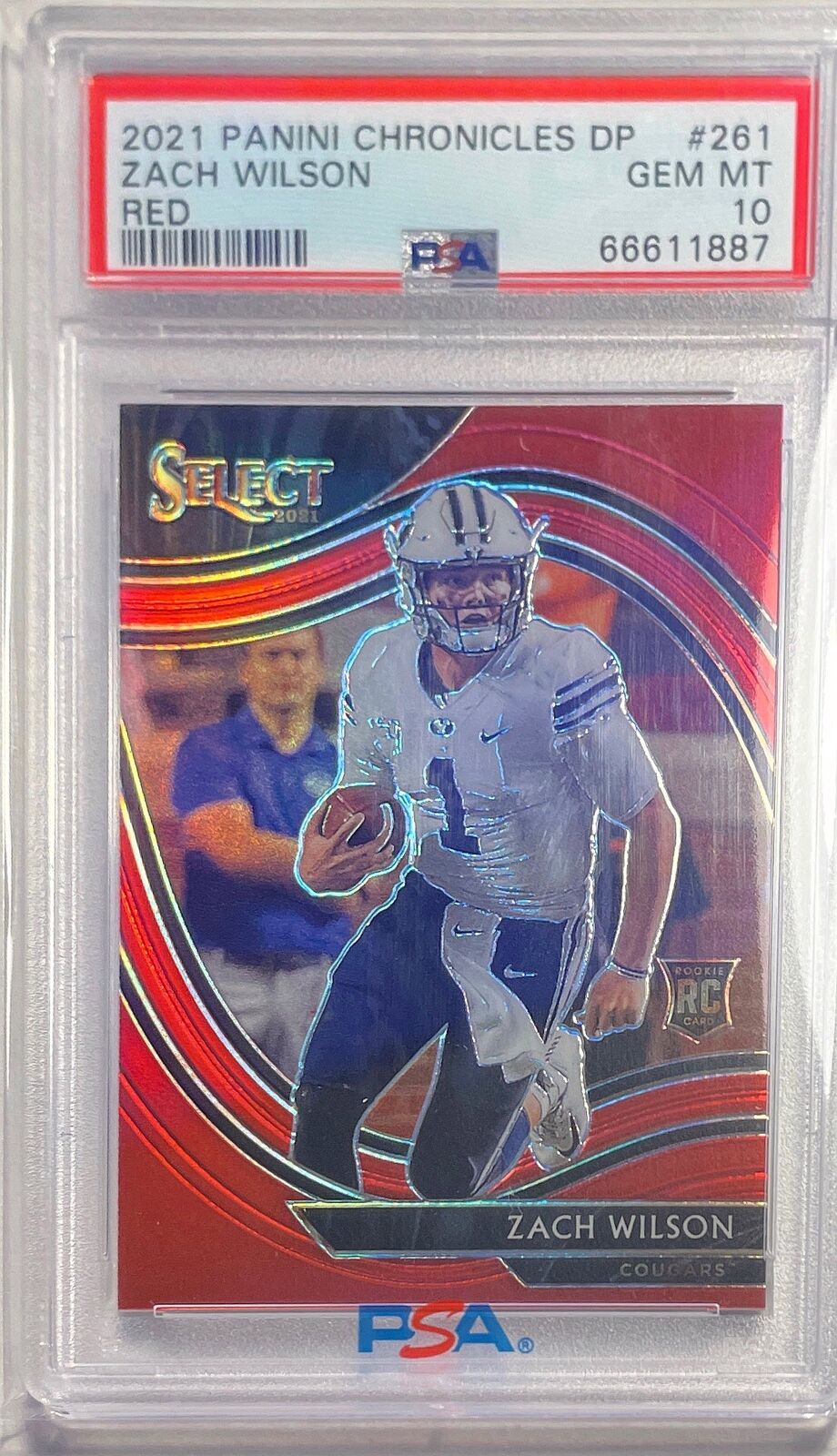 ZACH WILSON 2021 PANINI CHRONICLES DP RED PRIZM RC #D /149 PSA 10 GEM POP 3