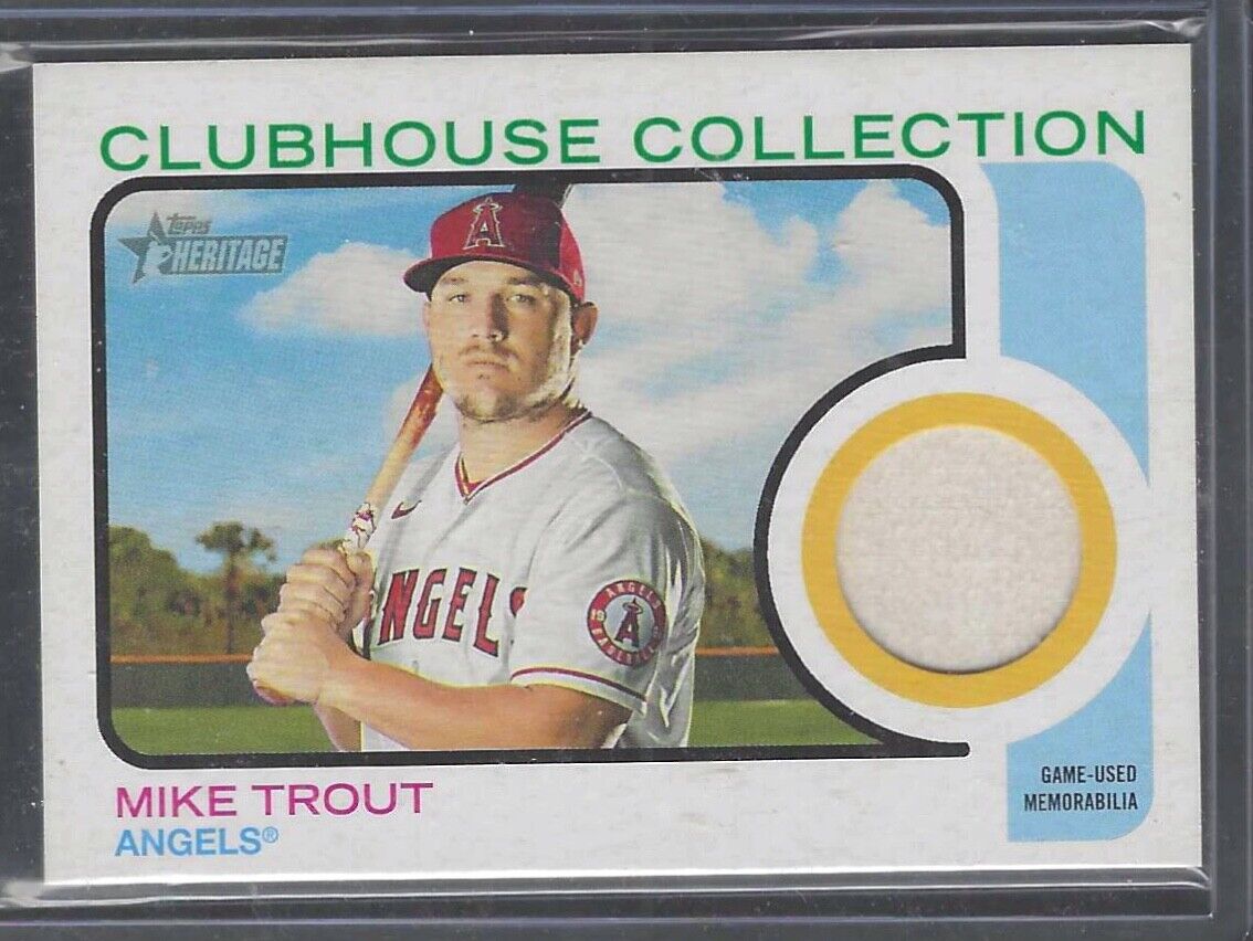 MIKE TROUT 2022 TOPPS HERITAGE CLUBHOUSE COLLECTION BAT PATCH #CC-MT