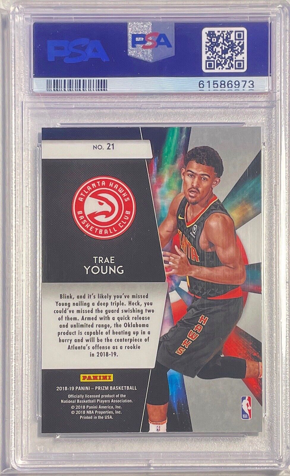TRAE YOUNG 2018-19 PANINI PRIZM FRESHMAN PHENOMS ROOKIE RC #21 PSA 10 GEM MINT