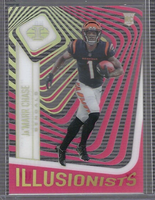 JA'MARR CHASE 2021 PANINI ILLUSIONS ILLUSIONISTS RED ROOKIE RC #D 72/399