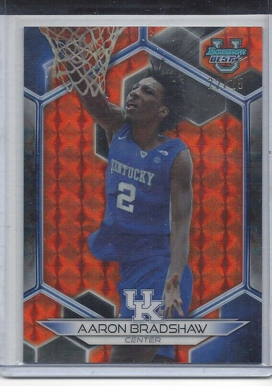 AARON BRADSHAW 2023 BOWMANS BEST ORANGE GEOMETRIC REFRACTOR #D 22/25