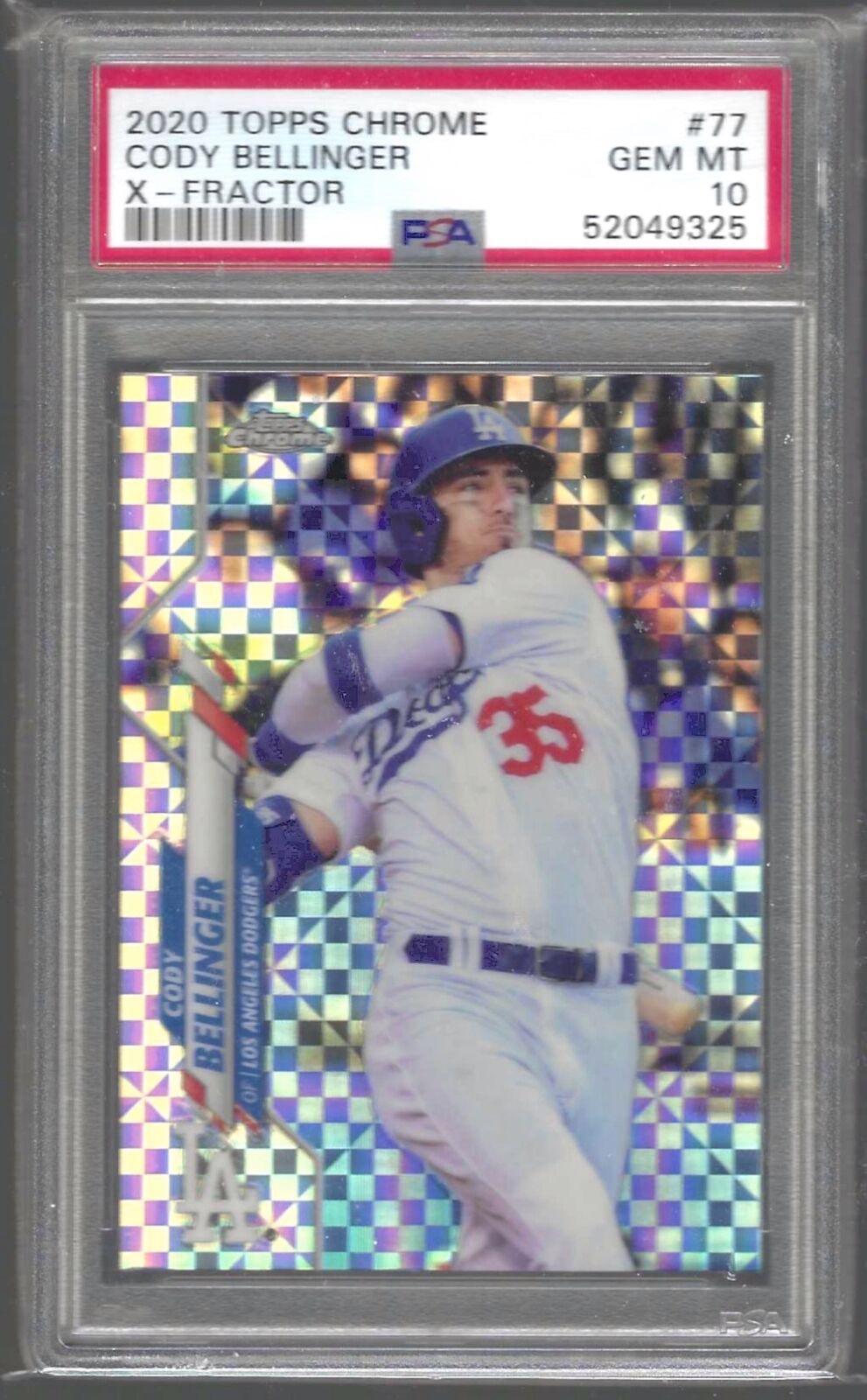 CODY BELLINGER 2020 TOPPS CHROME X-FRACTOR PSA 10 GEM MINT POP 10