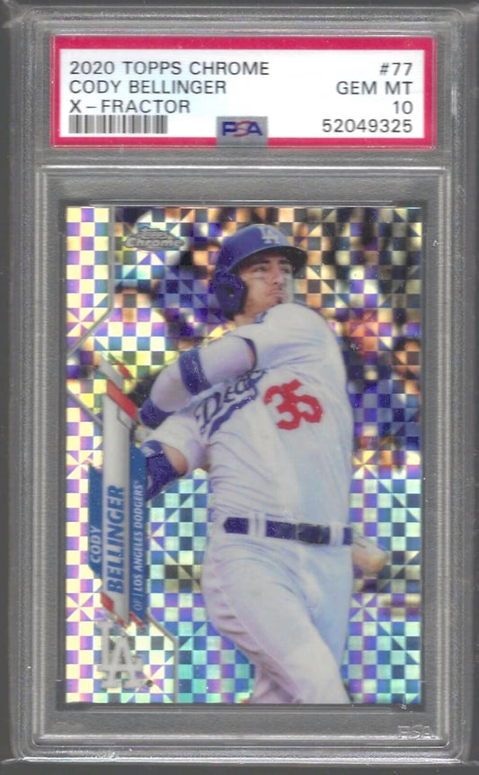CODY BELLINGER 2020 TOPPS CHROME X-FRACTOR PSA 10 GEM MINT POP 10