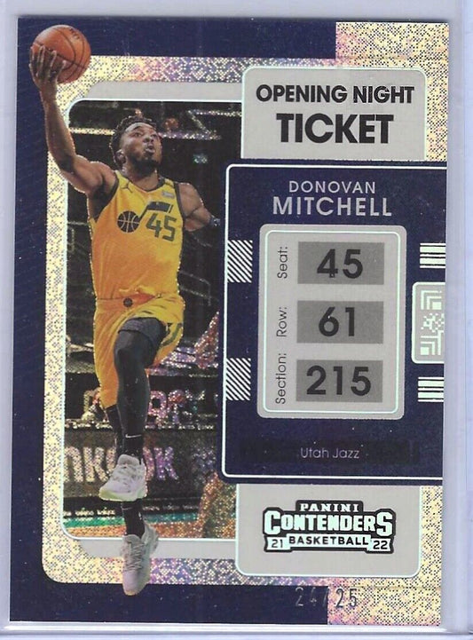 DONOVAN MITCHELL 2021-22 PANINI CONTENDERS OPENING DAY TICKET SPARKLE #D 24/25