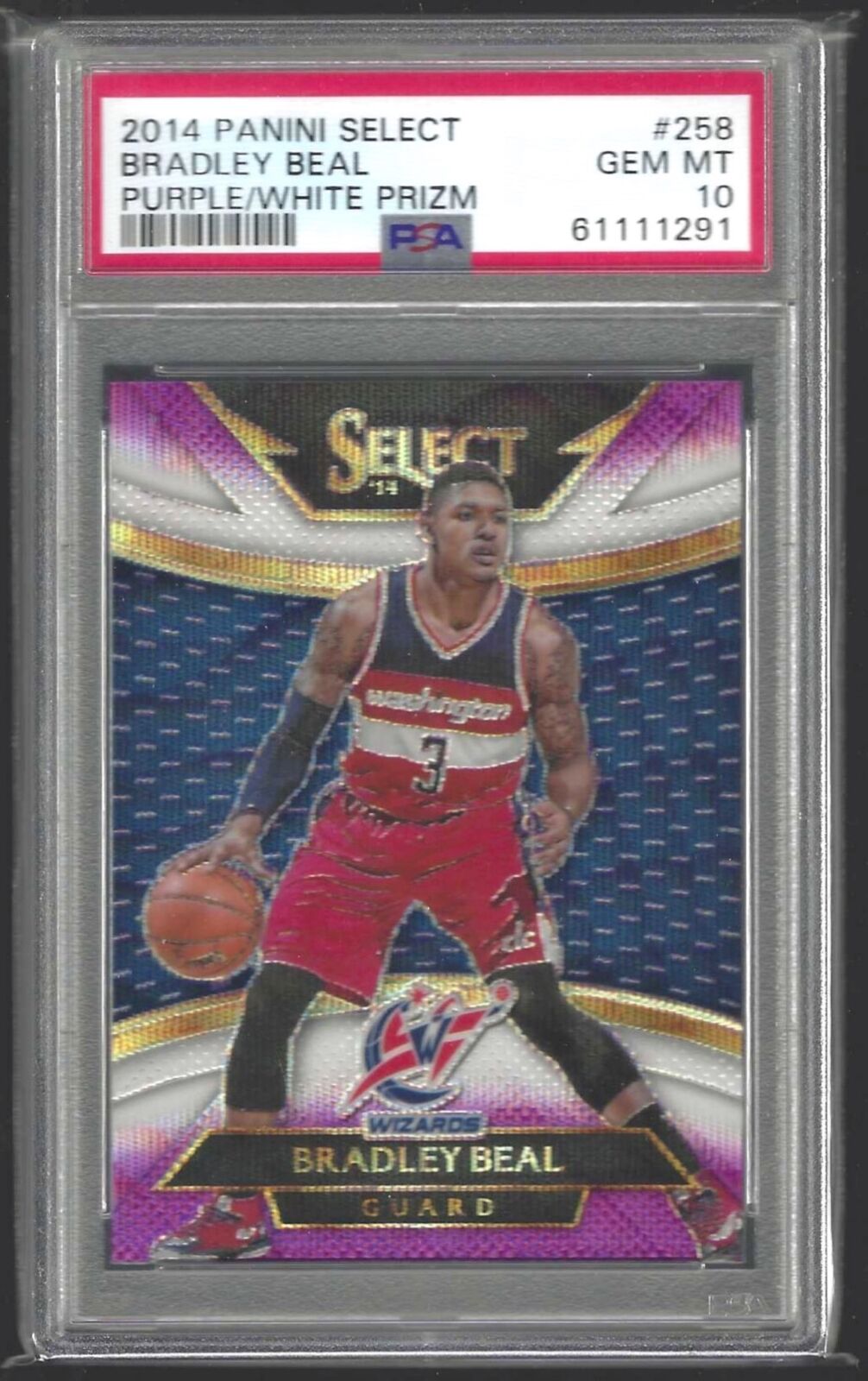 BRADLEY BEAL 2014-15 PANINI SELECT PURPLE & WHITE COURTSIDE PRIZM PSA 10 POP 4