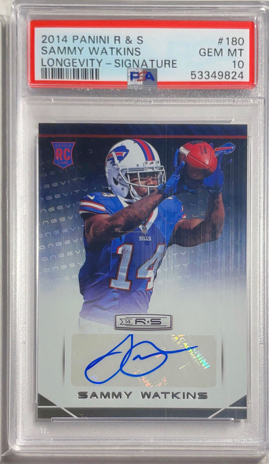 SAMMY WATKINS 2014 ROOKIES & STARS LONGEVITY AUTO RC #180 PSA 10 GEM MINT POP 10
