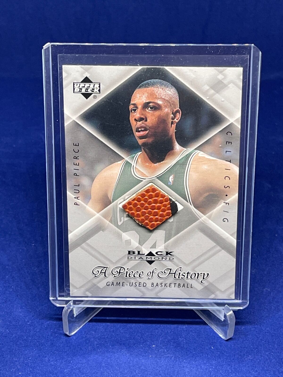 PAUL PIERCE 2000-01 UPPER DECK BLACK DIAMOND A PEICE OF HISTORY BALL RELIC PATCH