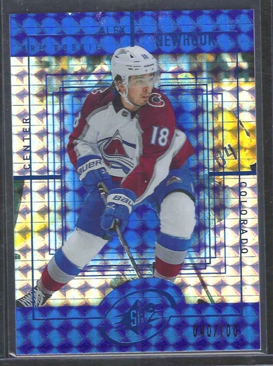 ALEX NEWHOOK 2021-22 UD EXTENDED SERIES SPX BLUE RADIANCE ROOKIE RC #D 040/100