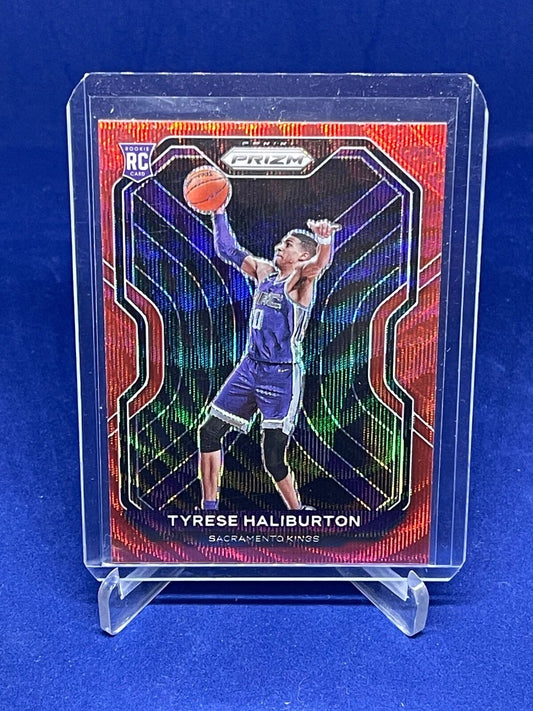 TYRESE HALIBURTON 2020-21 PANINI PRIZM RED RUBY WAVE PRIZM ROOKIE RC #262