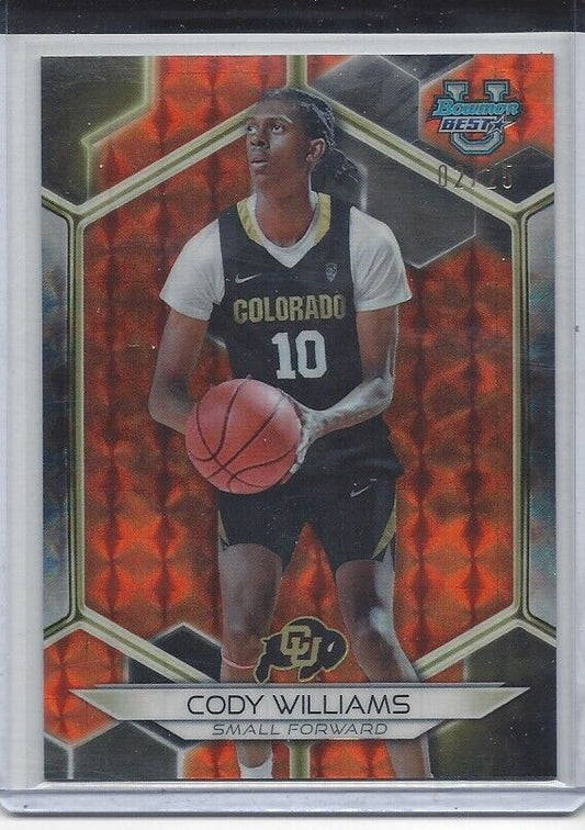 CODY WILLIAMS 2023 BOWMANS BEST ORANGE GEOMETRIC REFRACTOR #D 2/25