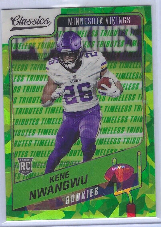 KENE NWANGWU 2021 CLASSICS TIMELESS TRIBUTES GREEN CRACKED ICE PRIZM RC #D /25