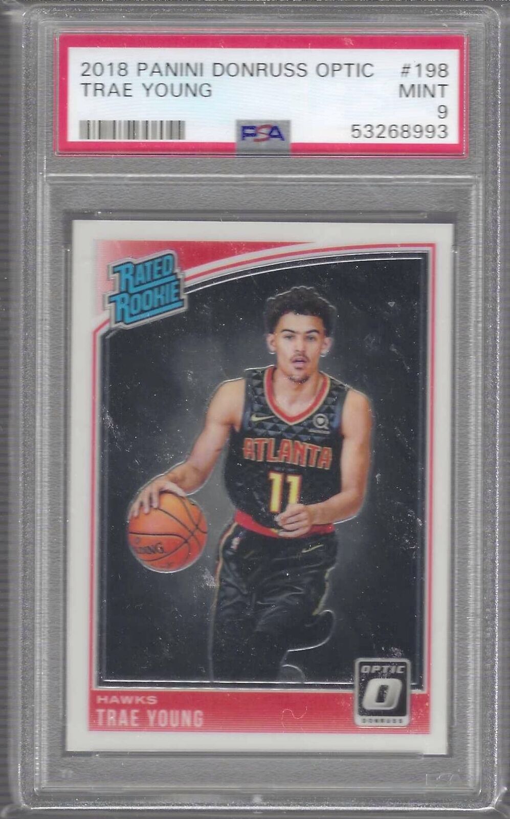 TRAE YOUNG 2018 PANINI DONRUSS OPTIC RATED ROOKIE RC PSA 9 MINT