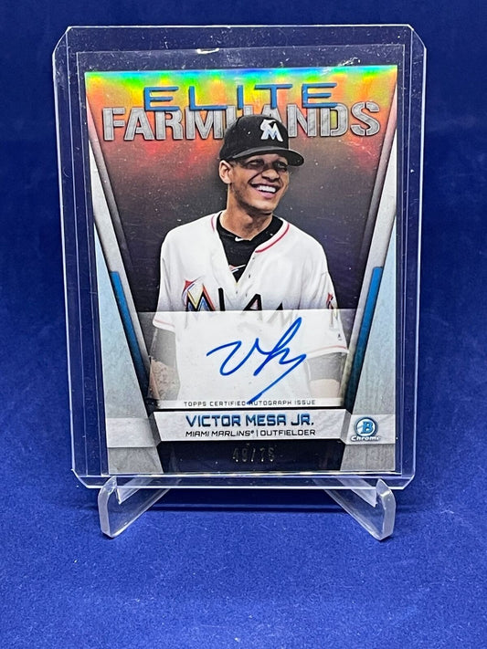 VICTOR MESA JR 2019 BOWMAN CHROME ELITE FARMHANDS AUTO REFRACTOR #D 49/75