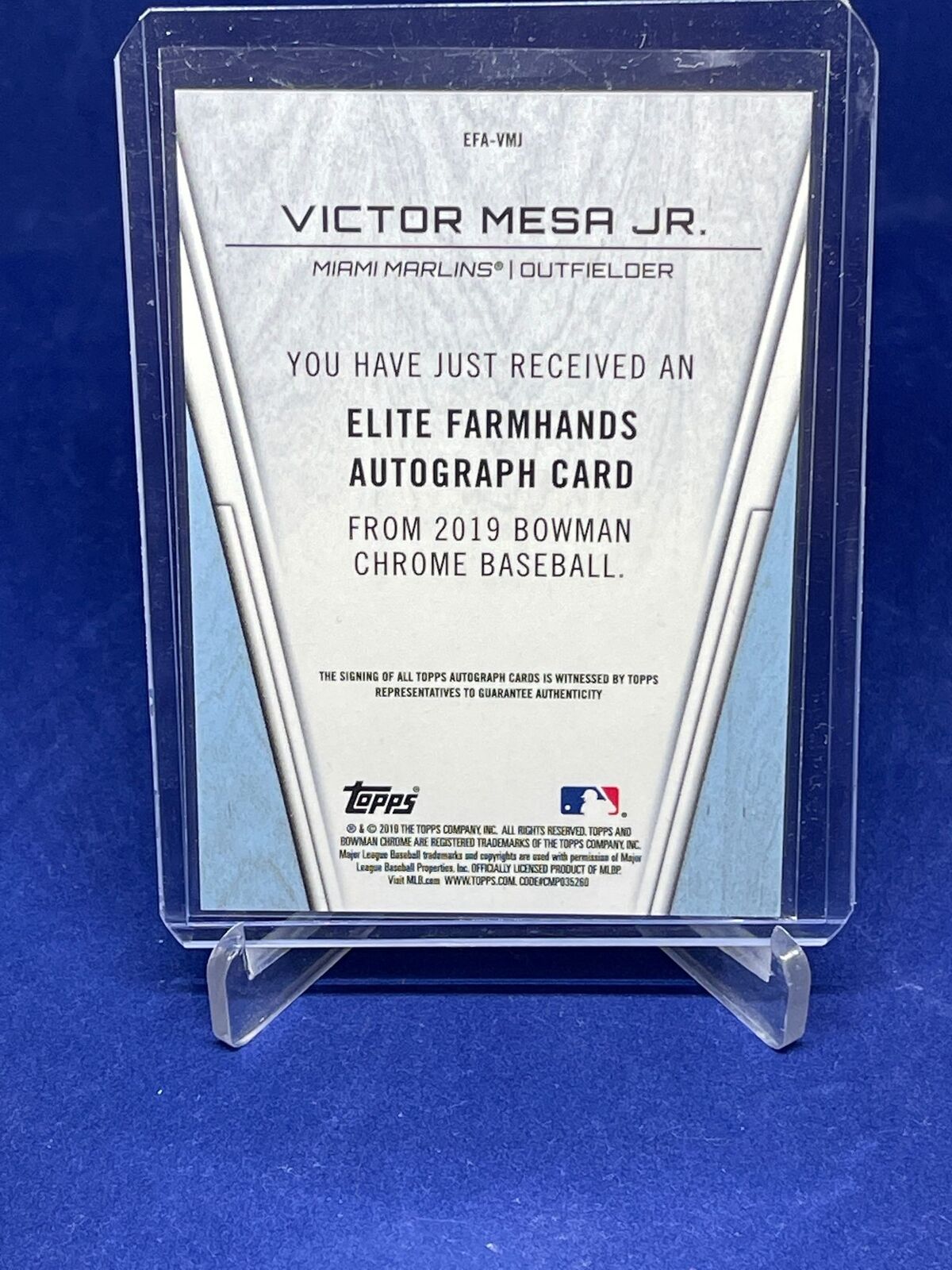 VICTOR MESA JR 2019 BOWMAN CHROME ELITE FARMHANDS AUTO REFRACTOR #D 49/75