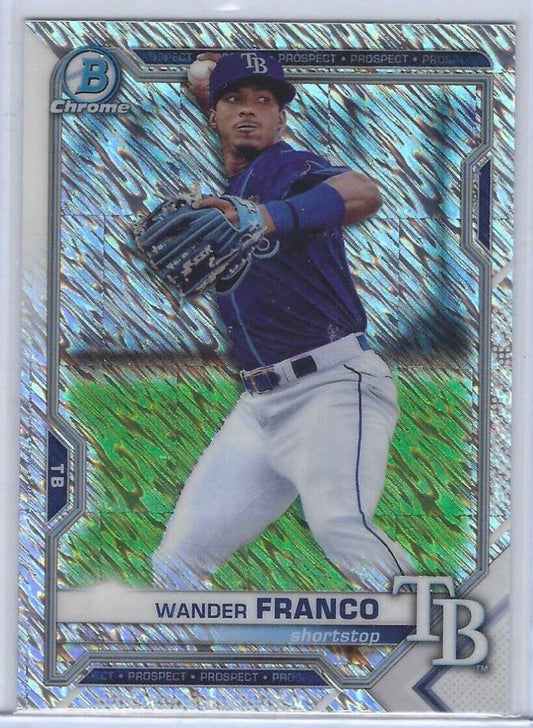 WANDER FRANCO 2021 BOWMAN CHROME SILVER SHIMMER REFRACTOR PROSPECT #BCP-240