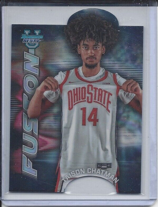 TAISON CHATMAN DEVIN ROYAL 2023 BOWMANS BEST FUSION DIE CUT REFRACTOR SSP #14